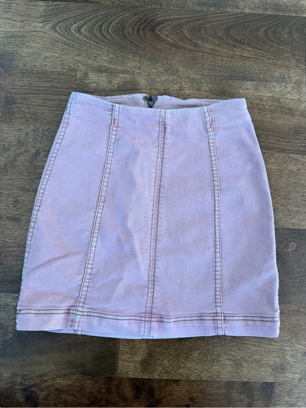 Free People Dusty Pink Denim High Waist Mini Skirt Size 0